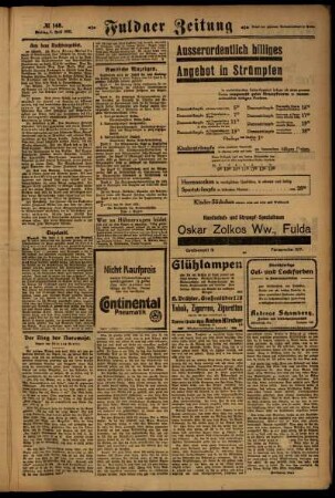 Zweite Ausgabe vom Freitag, den 01. Juli 1921.