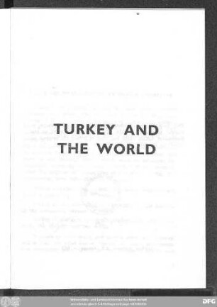 Turkey and the world