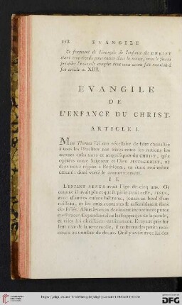 Evangile de l'enfance du Christ