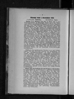 Sitzung vom 1. Dezember 1931