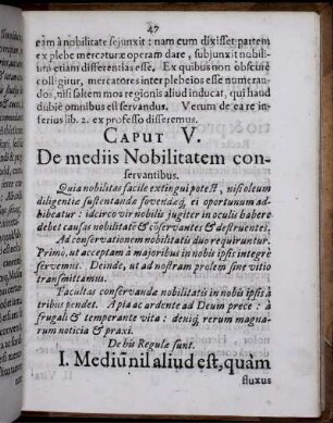 Caput V. De mediis Nobilitatem conservantibus