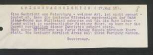 8 Kriegsnachrichten 17. Mai 1915