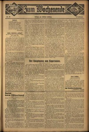 Zweite Ausgabe vom Sonntag, den 26. Februar 1933.