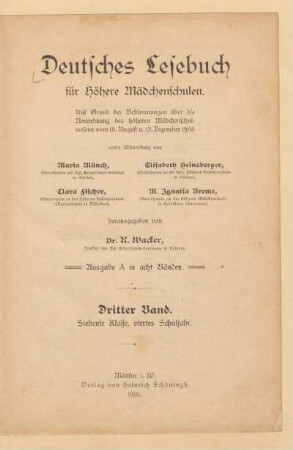 Bd. 3 = Kl. 7, 4. Schulj, [Schülerband]: [Bd. 3 = Kl. 7, 4. Schulj, [Schülerband]]
