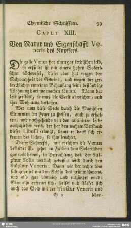 Caput XIII. Von Natur und Eigenschafft Veneris des Kupffers