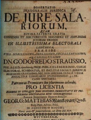 Diss. inaug. de iure salariorum