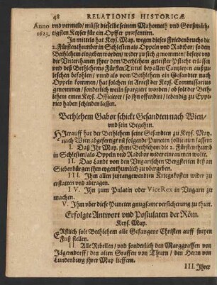 Bethlehem Gabor schickt Gesandten nach Wien/ und sein Begehrn.