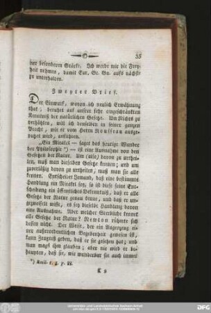Zweyter Brief.