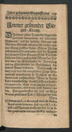 V. Immer grüneneder Sieges-Krantz.