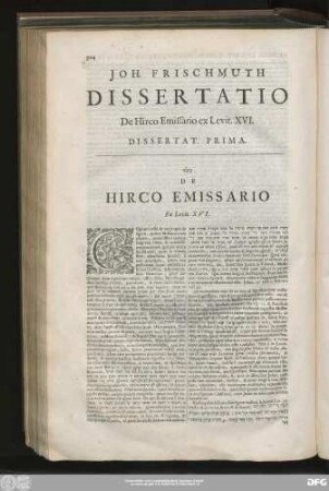 Dissertat. Prima.