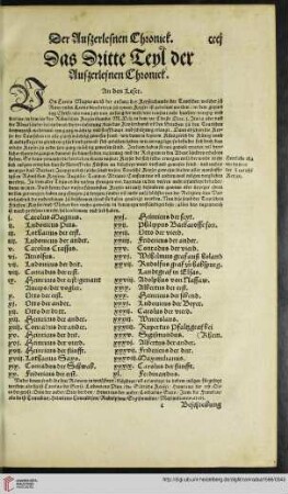 Das Dritte Teyl der Auszerlesnen Chronick