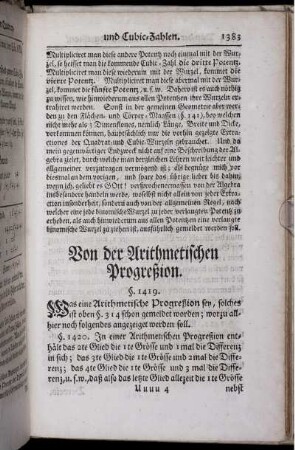Von der Arithmetischen Progressionen.