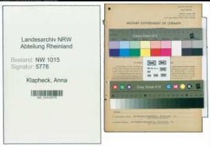 Entnazifizierung Anna Klapheck , geb. 28.02.1887 (Gastwirtin)