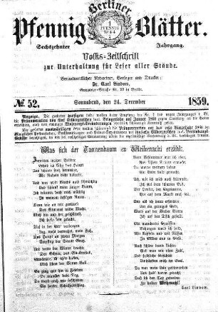 No. 52, Sonnabend, den 24. December