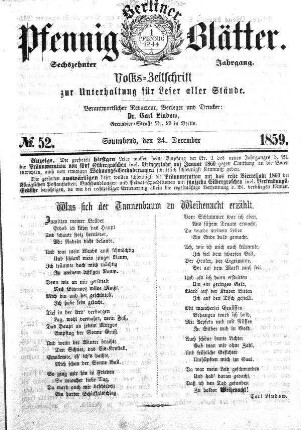 No. 52, Sonnabend, den 24. December