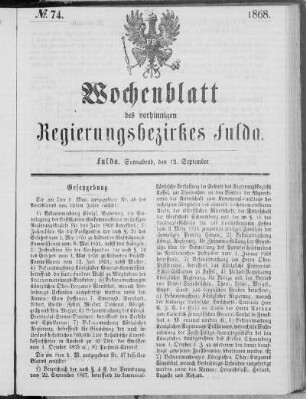No. 74., Ausgabe vom 12. September 1868