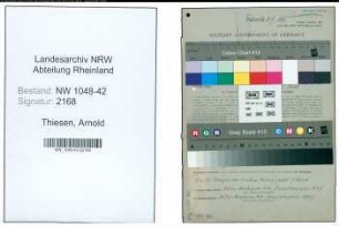 Entnazifizierung Arnold Thiesen , geb. 03.08.1902 (Angestellter)