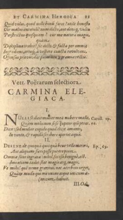 Vett. Poetarum selectiora Carmina Elegiaca.