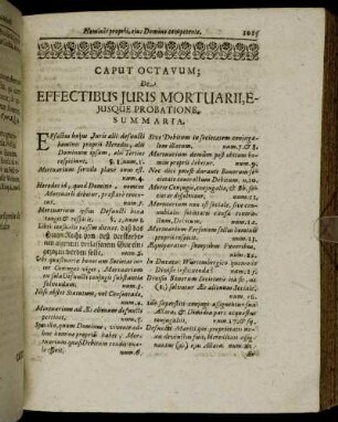 Caput Octavum. De Effectibus Juris Mortuarii, Ejusque Probatione.