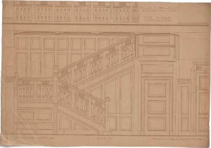 Pfann, Paul; München - Bogenhausen; Villa Jos. Selmayer - Nordwand der Diele (Teilansicht m. Schnitt)