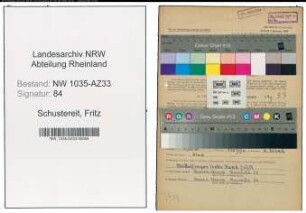 Entnazifizierung Fritz Schustereit , geb. 28.11.1921 (Bergmann)