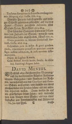 [II.] David Mevius