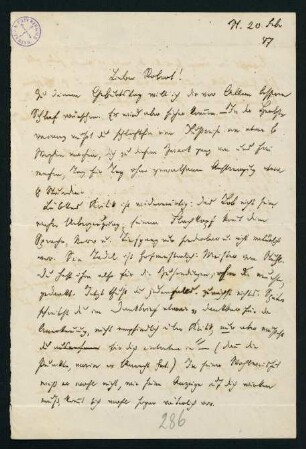 Brief vom 20. Febr. 1887