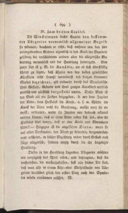 IV. Zum dritten Capitel.
