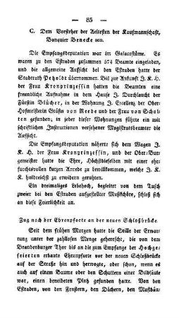 Zug nach der Ehrenpforte an der neuen Schloßbrücke