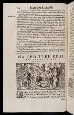 74-83, Na teh treh krailev dan, evangelium Math. II. cap.