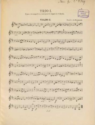 Fünf Trios : für 2 Violinen u. Viola ; aus Comp. von J. Haydn, W. A. Mozart u. A. Bergt
