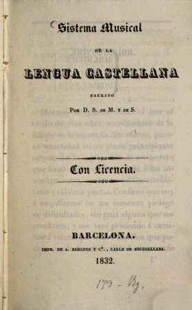 Sistema musical de la lengua castellana, [1]