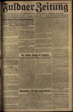 Ausgabe vom Dienstag, den 04. Oktober 1932.