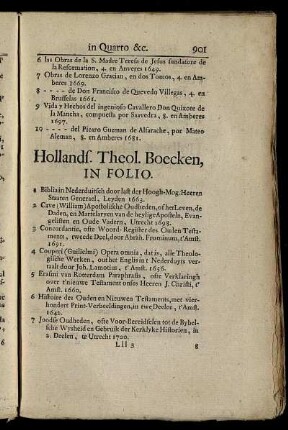 Hollands. Theol. Boecken, In Folio – Hollands. Theol. Boecken, In Quarto, Octavo & Duodecimo