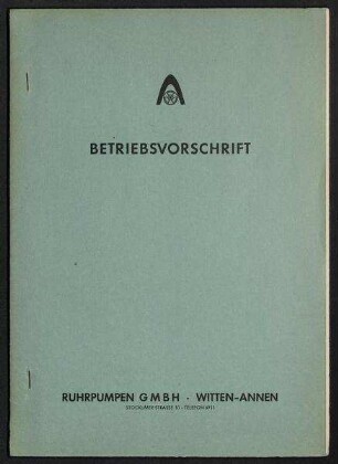 Betriebsvorschrift