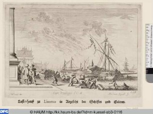 Lusthaus zu Livorno mit Schiffen und Galeeren