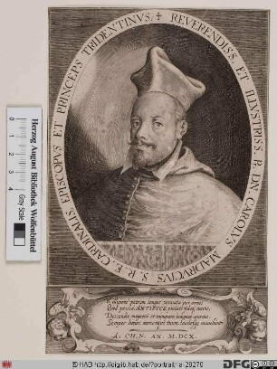 Bildnis Carlo Gaudenzio (Frhr. von Madruzzo), 1600-1629 Fürstbischof von Trient