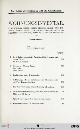 Vorzimmer (Nr. 1-21)