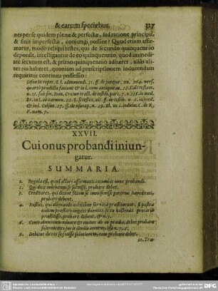 XXVII. Cui onus probandi iniungatur