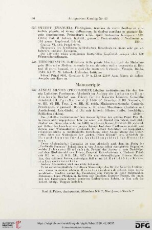 Manuscripte (Nr. 237 - 242)