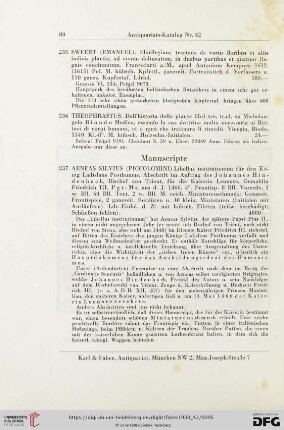 Manuscripte (Nr. 237 - 242)