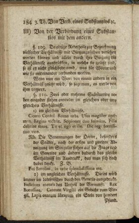 III) Von der Verbindung eines Substantivs mit dem andern. - IV. Die Verbindung des Substantivs mit seinen Einverleibungswörtern.