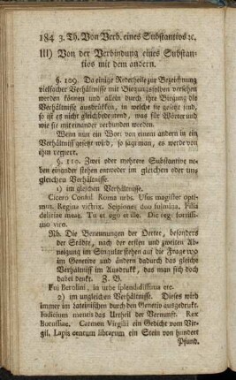 III) Von der Verbindung eines Substantivs mit dem andern. - IV. Die Verbindung des Substantivs mit seinen Einverleibungswörtern.