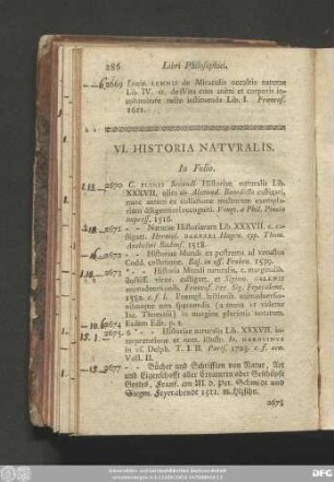 VI. Historia Naturalis.