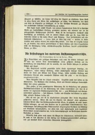 ¬Die¬ Bestrebungen des modernen Anschauungsunterrichts