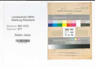 Entnazifizierung Oskar Seifert , geb. 01.12.1896 (Beamter)