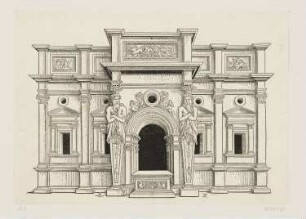 Tempel mit zwei Statuen, Blatt 8 der Folge "Architektonische Entwürfe"