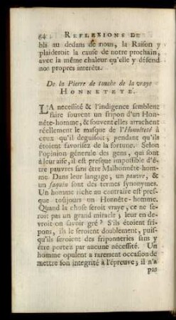De la Pierre de touche de la vraye Honneteté.