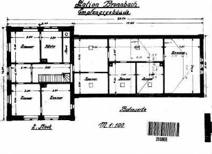 Bronnbach (Tauber): Empfangsgebäude Grundriss 2.Stock