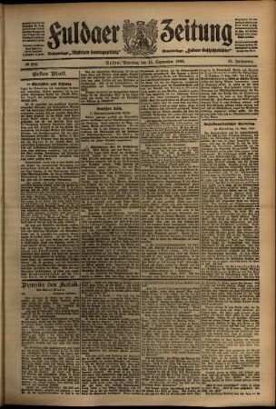 Erste Ausgabe vom Samstag, den 19. September 1908.